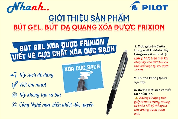 Bút Pilot FriXion: Viết Cực Chất, Xóa Cực Sạch – Đột Phá Công Nghệ Từ Nhật Bản